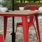 Merrick Lane Dryden Indoor/Outdoor Dining Table with Umbrella Hole, 36" Square All Weather Poly Resin Top and Steel Base